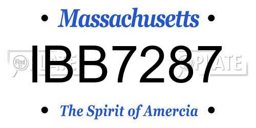 IBB7287 Massachusetts License Plate