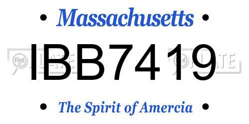 IBB7419 Massachusetts License Plate