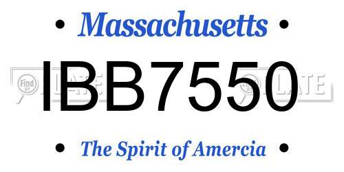 IBB7550 Massachusetts License Plate