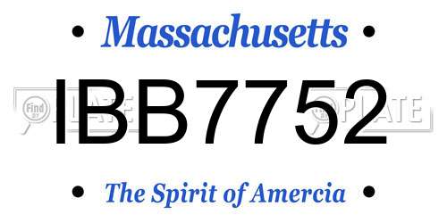 IBB7752 Massachusetts License Plate