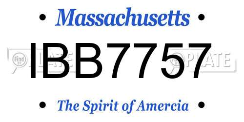 IBB7757 Massachusetts License Plate