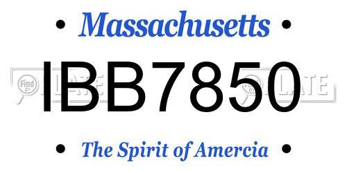 IBB7850 Massachusetts License Plate