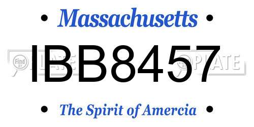IBB8457 Massachusetts License Plate