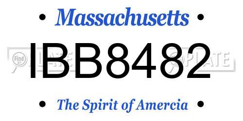IBB8482 Massachusetts License Plate