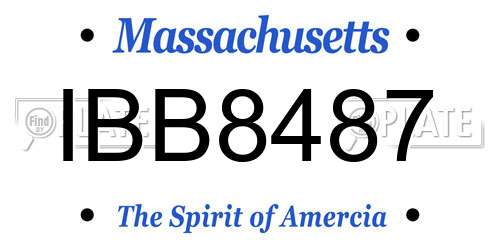 IBB8487 Massachusetts License Plate