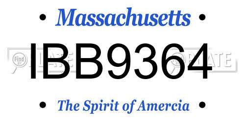 IBB9364 Massachusetts License Plate