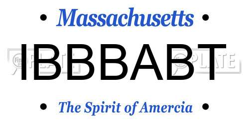 IBBBABT Massachusetts License Plate