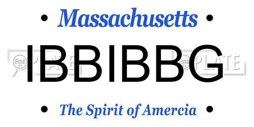IBBIBBG Massachusetts License Plate