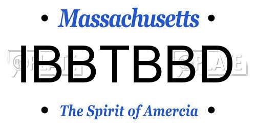 IBBTBBD Massachusetts License Plate