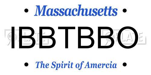 IBBTBBO Massachusetts License Plate