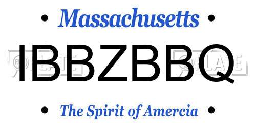 IBBZBBQ Massachusetts License Plate