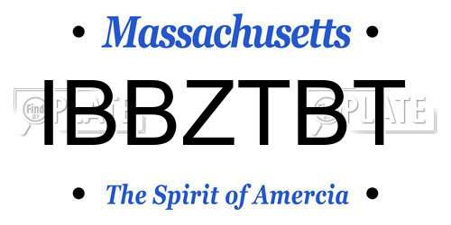 IBBZTBT Massachusetts License Plate