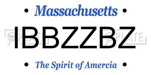 IBBZZBZ Massachusetts License Plate