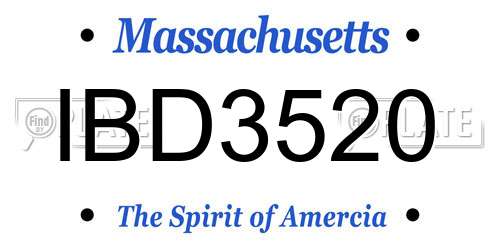 IBD3520 Massachusetts License Plate