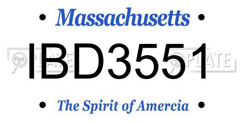 IBD3551 Massachusetts License Plate