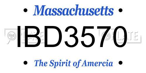 IBD3570 Massachusetts License Plate