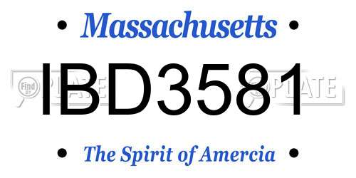 IBD3581 Massachusetts License Plate