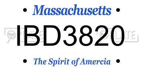 IBD3820 Massachusetts License Plate