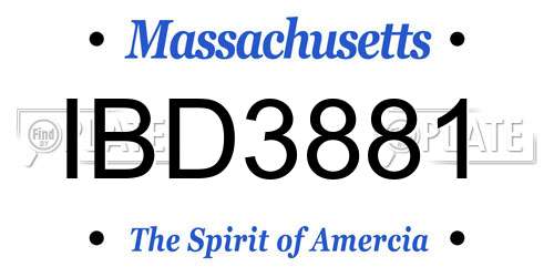 IBD3881 Massachusetts License Plate