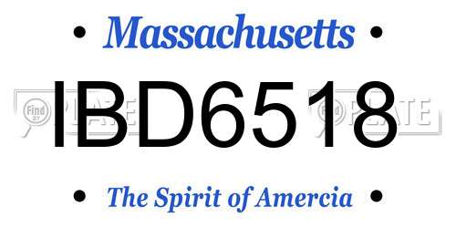 IBD6518 Massachusetts License Plate