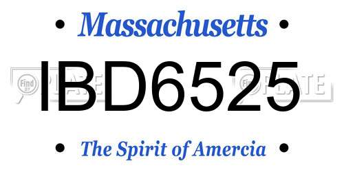 IBD6525 Massachusetts License Plate