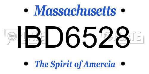 IBD6528 Massachusetts License Plate