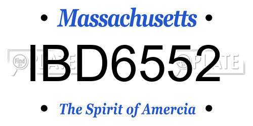 IBD6552 Massachusetts License Plate