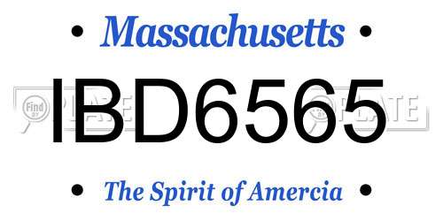 IBD6565 Massachusetts License Plate