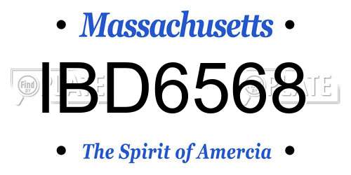 IBD6568 Massachusetts License Plate