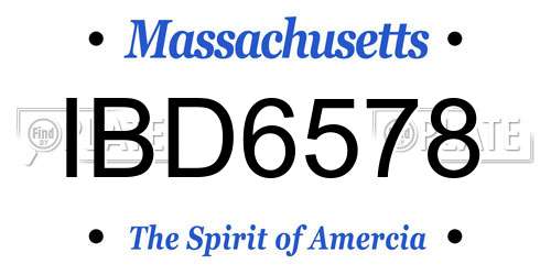 IBD6578 Massachusetts License Plate