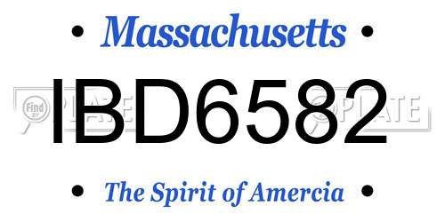 IBD6582 Massachusetts License Plate