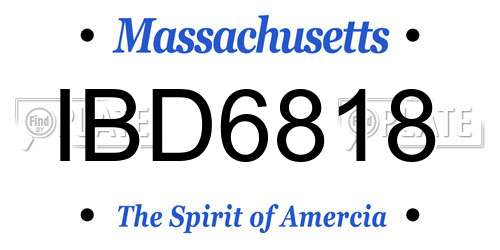IBD6818 Massachusetts License Plate