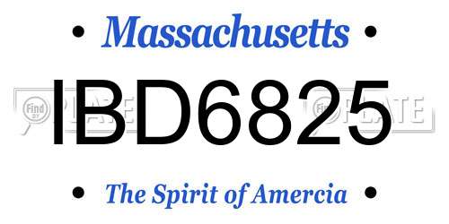 IBD6825 Massachusetts License Plate