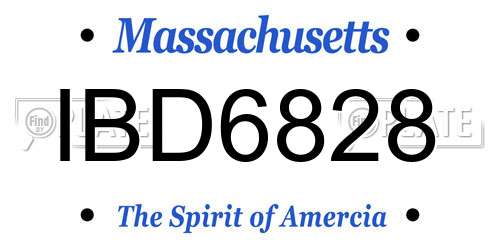 IBD6828 Massachusetts License Plate