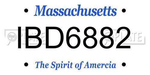 IBD6882 Massachusetts License Plate