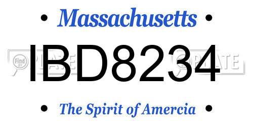 IBD8234 Massachusetts License Plate