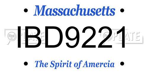 IBD9221 Massachusetts License Plate