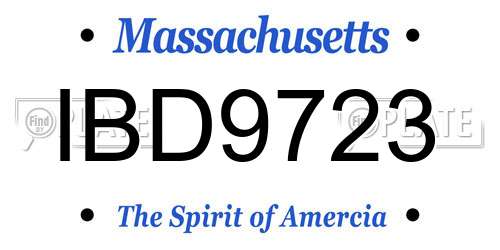 IBD9723 Massachusetts License Plate