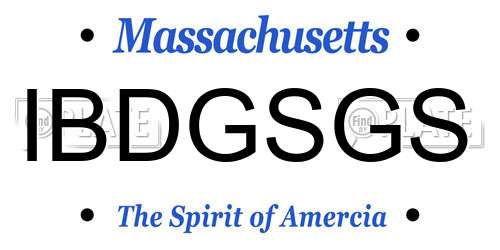 IBDGSGS Massachusetts License Plate