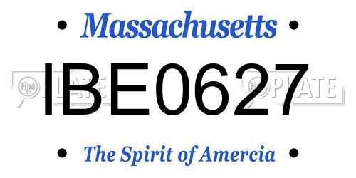 IBE0627 Massachusetts License Plate