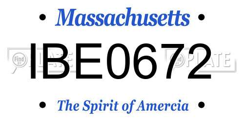 IBE0672 Massachusetts License Plate