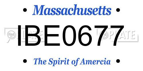 IBE0677 Massachusetts License Plate