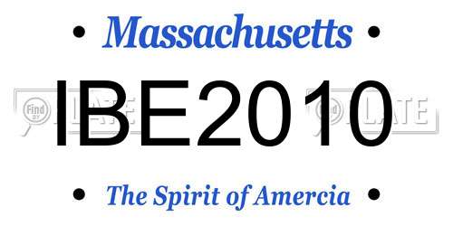 IBE2010 Massachusetts License Plate