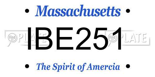 IBE251 Massachusetts License Plate