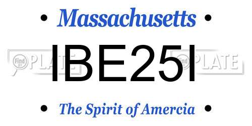 IBE25I Massachusetts License Plate