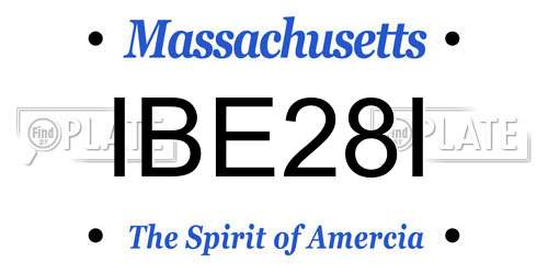 IBE28I Massachusetts License Plate