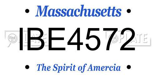 IBE4572 Massachusetts License Plate