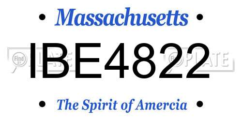 IBE4822 Massachusetts License Plate