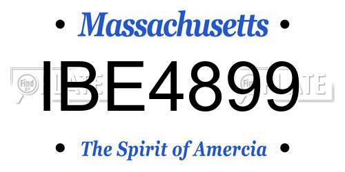 IBE4899 Massachusetts License Plate
