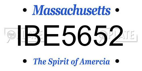 IBE5652 Massachusetts License Plate